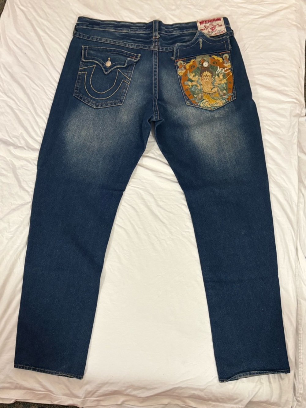 Vintage Y2K TRUE RELIGION Billy Men’s 40 Jeans Pants Harajuku Patch USA Denim
